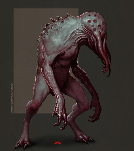 ArtStation - Lovecraft style creature, Ben Garriga Lovecraft Monsters, Lovecraft Art, Call Of Cthulhu Rpg, Weird Fiction, Lovecraftian Horror, Cthulhu Mythos, Dnd Monsters, Macabre Art, Cosmic Horror