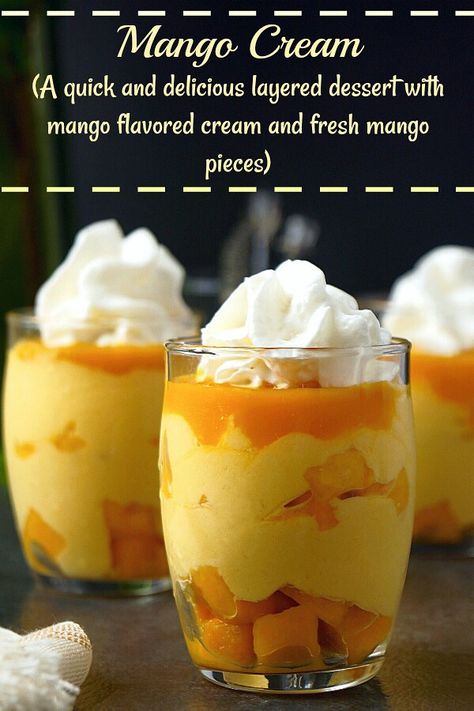 Mango Side Dish, Mango Dessert Recipes Easy, Mango Desert, Mango Custard Recipe, Mango Desserts, Mango Recipe, Indian Mango, Mango Dessert Recipes, Fruit Cream