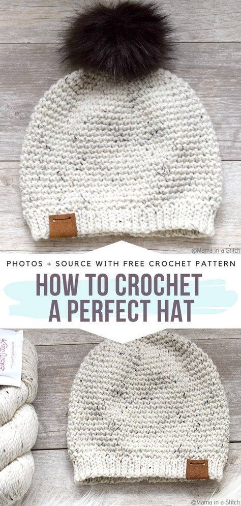 Easy One Skein Beanies Free Crochet Patterns - Free Crochet Patterns Double Brim Crochet Hat Pattern Free, Free Easy Crochet Hat Patterns, Easy Crochet Winter Hat, Crochet Patterns 1 Skein, Free Crochet Winter Hat Patterns, One Skein Crochet Hat, Free Crochet Patterns Beanie, Crotchet Beanies Pattern Free, 3 Skein Crochet Projects