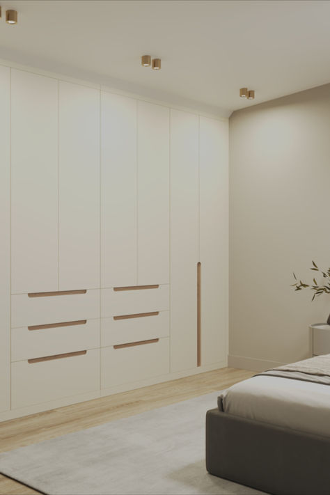 Closet Scandinavian, Wardrobe For Bedroom, Built In Closet, White Wood Paneling, Closet Solutions, Fitted Wardrobe, Bespoke Wardrobe, Aluminium Sliding Doors, Wardrobe Systems