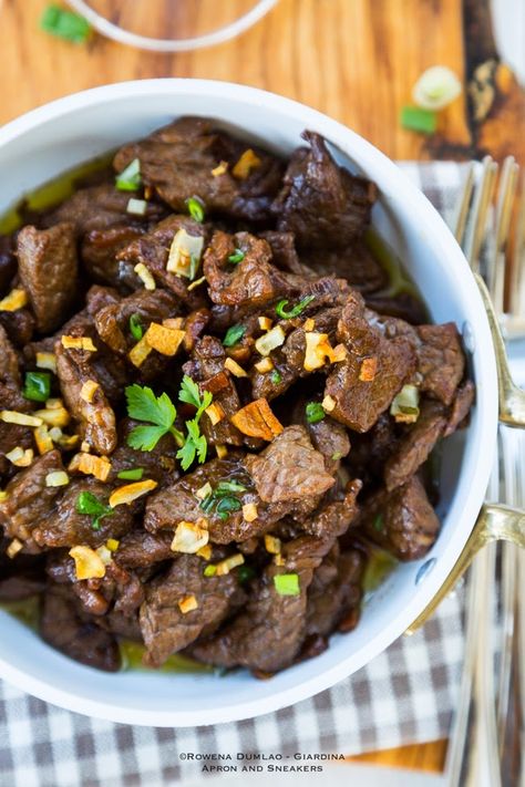 BEEF SALPICAO (beef tenderloin tips with garlic) ~~~ recipe gateway: this post's link + http://www.kawalingpinoy.com/2014/10/beef-salpicao/  [Philippines] [sheknows] [kawalingpinoy] Tenderloin Tips Recipe, Beef Salpicao Recipe, Beef Tenderloin Tips, Salpicao Recipe, Tenderloin Tips, Spaghetti With Ground Beef, Beef Tip Recipes, Garlic Beef, Beef Tips