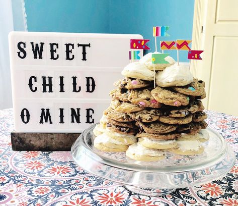 Stacked Cookies Cake, Cookies Stacked Like A Cake, Cookie Stack Birthday Cake, Cookie Cake Tower, Stacked Cookie Cake Birthday, Cookie Tower Cake, Stacked Cookie Cake, Espresso Cookies Recipe, Cookie Stack