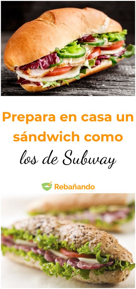 Prepara en casa un sandwich como los de Subway #sandwich #ideasdesandwiches #subway #recetascaseras #recetasfaciles Subway Sandwiches, Grill Sandwich, Picnic Sandwiches, Subway Sandwich, Panini Sandwiches, Cold Sandwiches, Sandwich Bar, Gourmet Sandwiches, Deli Sandwiches