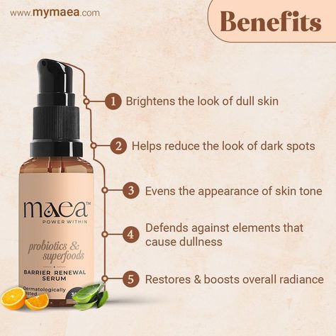 Apart from so many other benefits, this product has, here are the top 5 advantages which most of our consumers have stated! Try our barrier renewal serum yourself and let us know. @maeaskincare ensures to give your skin the best it needs! Shop our products on Amazon and www.mymaea.com 🛍️ #benefits #advantages #serum #renewalserum #barrierrenewalserum #probiotic #probiotics #skincaretime #skinpigmentation #skincare #beauty #selfcare #skincaretips #antiaging #cosmetics #maea #maeaskincare Product Benefits Graphic Design, Benefits Creative Ads, Product Benefits Design, Cosmetic Ads Design, Skincare Creatives, Face Serum Benefits, Skincare Infographic, Product Infographic, Bio Pool