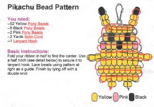 Beaded Pikachu Pattern, Beaded Pokemon Pattern, Pikachu Bead Pattern, Pony Bead Pokemon, Pokemon Pony Bead Patterns, Beaded Pikachu, Pikachu Beads, Beading Patterns Free Tutorials, Homemade Party Favors