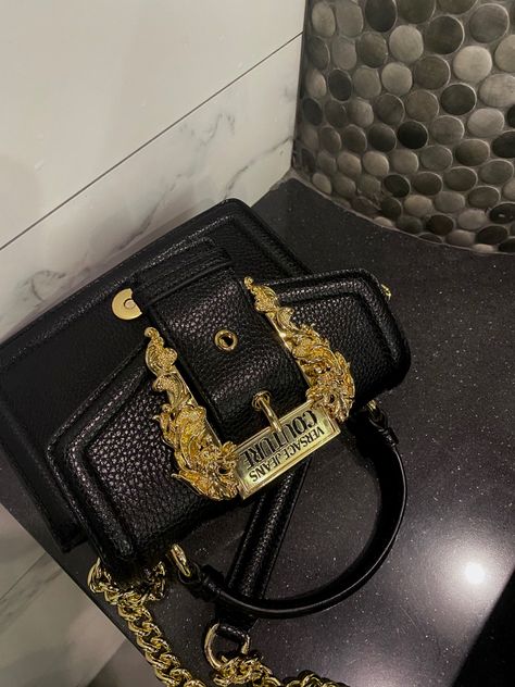 Versace Mini Bag, Versace Jeans Couture Bag Outfit, Versace Bag Aesthetic, Versace Couture Bag, Versace Aesthetic Outfits, Versace Bag Outfit, Old Versace, Versace Jeans Couture Bag, Versace Aesthetic