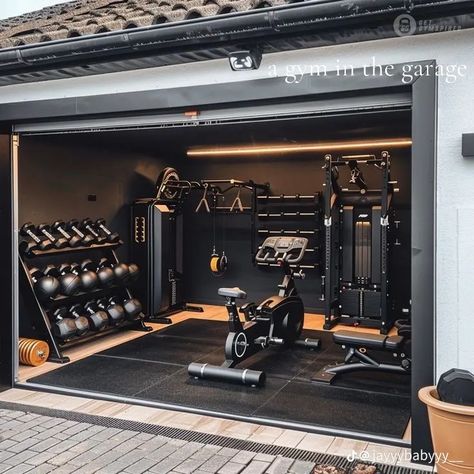 Workout Nook, Spa Hammam, Gym Shed, Commercial Gym Design, Home Gym Basement, Home Gym Inspiration, Dream Home Gym, House Gym, Workout Room Home