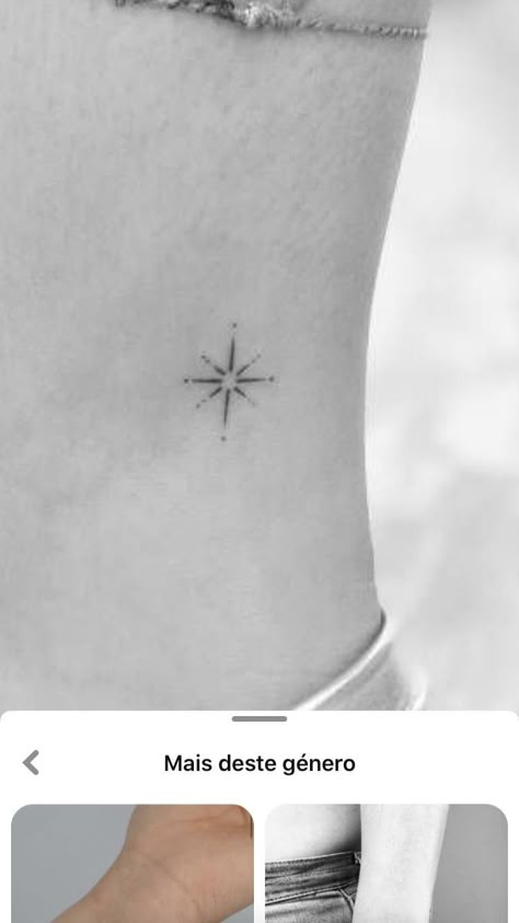 Northstar Tattoo, Dainty Star Tattoo, North Star Tattoo, Hand Palm Tattoos, Small Dope Tattoos, Star Tattoo Designs, Small Tattoos Simple, Star Tattoo, Sun Tattoos