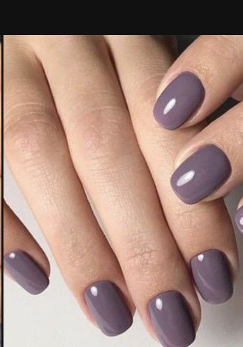 Purplish Gray Nails, Dusty Nail Color, Purple Tones Nails, Purplish Grey Nails, Lavender Gray Nails, Antique Purple Nails, Taupe Purple Nails, Neutral Nails For Olive Skin, Soft Fall Nail Colors