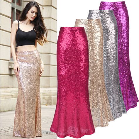 Golden Sequined Maxi Fishtail Skirt ($41) ❤ liked on Polyvore featuring skirts, pink maxi skirt, fish tail skirt, pink sequin skirt, long sequin maxi skirt and long sequin skirt Sequin Skirt Long, Sequin Maxi Skirt, Sequin Skirts, Ladies Skirts, Maxi Sequin Skirt, Prom Skirt, Cocktail Skirts, Bridesmaid Skirts, Pink Maxi Skirt