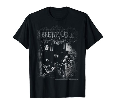 PRICES MAY VARY. Officially Licensed Beetlejuice Apparel for Men - Women - Boys - Girls; Lydia Deetz; Tim Burton T-Shirts; Cult-Classic Horror T-Shirts; Supernatural T-Shirts; Halloween T-Shirts; Costume T-Shirts; Handbook for the Recently Deceased; Halloween Costumes 19WBBJ00006A-002 Lightweight, Classic fit, Double-needle sleeve and bottom hem Tim Burton Shirt Ideas, Horror Movie Merch, Beetle Juice Shirt, Beetle Juice Shirts, Beetlejuice T Shirt, Beetlejuice Merch, Beetlejuice Shirt, Dark Poster, Beetlejuice Tshirt