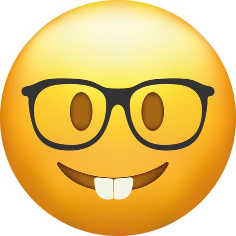 Nerd emoji. Emoticon with transparent glasses, funny yellow face with black-rimmed eyeglasses. Emoji With Glasses, Copul Pic Cartoon, Nerd Emoji, Yellow Emoji, Glasses Funny, Transparent Glasses, Nerd Glasses, Emoji Backgrounds, Funny Glasses