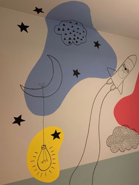 Kids Room Murals Diy, Simple Mural Ideas, Playroom Mural Ideas, Playroom Murals, Playroom Mural, Kids Room Murals, Kids Room Paint, School Murals, Room Wall Painting