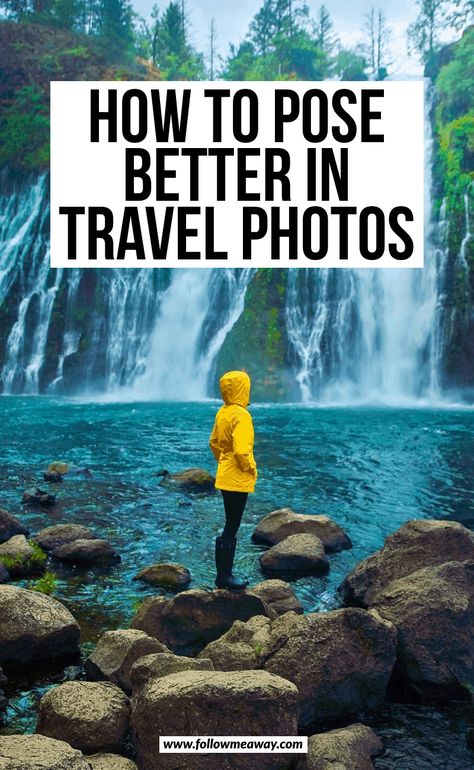 Posing Instagram, Waterfall Photo, Photo Techniques, Couple Travel, Pose Fotografi, Travel Photography Tips, Self Portrait Photography, Portrait Photos, Photography Posing Guide