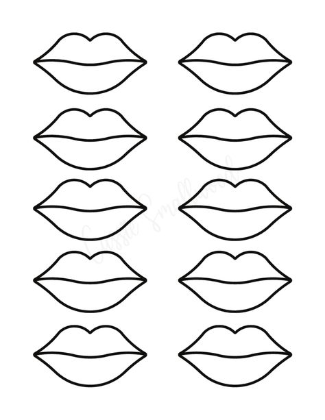 15 Pretty Lips Templates - Cassie Smallwood Printable Lips Template, Lip Template Drawing, Lip Template, Lips Template, Lips Outline, Paper Lips, Lip Stencil, Lips Printable, Lip Outline