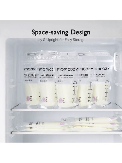 Momcozy Breastmilk Storing Bags 120pcs, Temp-Sensing Discoloration Milk Storage Bags For Breastfeeding, Easy To Use Milk Storage Bags For Refrigeration And FreezingI discovered amazing products on SHEIN.com, come check them out! Frozen Breastmilk Storage, Breast Milk Storage Hacks, How To Storage Breastmilk, Breast Milk Storage Guidelines, Freezing Baby Food, Milk Storage Bags, Baby Food Containers, Breastmilk Storage Bags, Baby Supplies