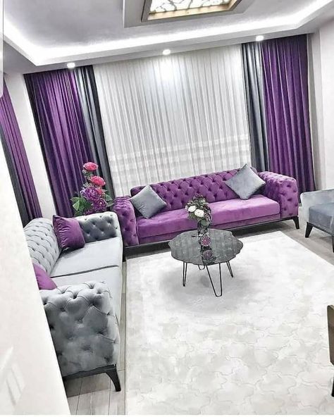 Purple Living Room Ideas, Purple Living Room, Luxury Sofa Living Room, Modern Apartment Living Room, Buy Living Room Furniture, Minimalist Living Room Decor, Latest Living Room Designs, Living Room Decor Colors, Modern Bedroom Decor