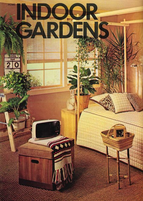 70s Plants, Groovy Plant Ranch, 70s Interior Design Magazine, 70s Terrarium, 70s Houseplants, 70s Plant Pot, 50s Interior, 1970s Interior Design, 60s Interior