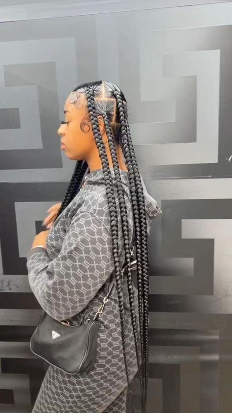 Braided Hairstyles For Black Women Jumbo, Braiding Styles On Natural Hair, 5 Jumbo Box Braids, 12 Jumbo Knotless Box Braids, Giant Box Braids, Extra Jumbo Box Braids, Extra Jumbo Knotless Box Braids, Extra Large Knotless Braids, Knotless Large Braids