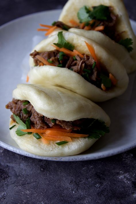 Beef Bao, Bao Recipe, Gua Bao, Savoury Pies, Pulled Beef, Teriyaki Beef, Asian Beef, Bao Buns, Korean Beef