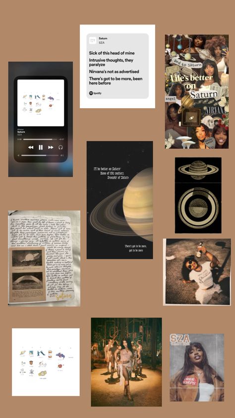 Saturn 🪐 By Sza Lifes Better On Saturn Wallpaper Sza, Sza Aesthetic Wallpaper Saturn, Saturn Sza Aesthetic, Sza Saturn Pics, Saturn Sza Wallpapers, Saturn By Sza, Beige Layout, Sza Singer, School Backpack Essentials