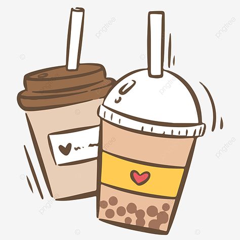 Milk Tea Drawing, Milk Tea Clipart, Milk Tea Cartoon, Tea Cartoon, Tea Vector, Starbucks Art, Tea Crafts, Bubble Tea Boba, Tea Logo