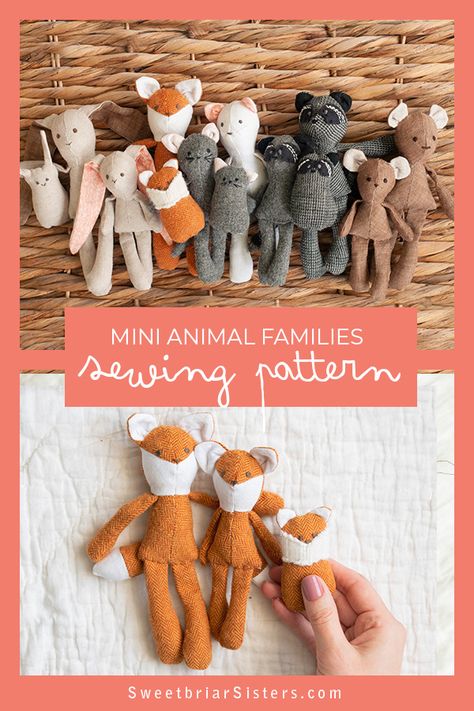 Mini Animal Sewing Pattern, Small Animal Sewing Patterns, Mini Plush Pattern, Small Felt Animals, Small Stuffed Animal Patterns, Small Stuffed Animal Patterns Free, Felt Dolls Diy, Giraffe Sewing Pattern, Mini Stuffed Animals