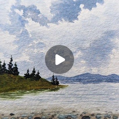 Julie on Instagram: "Oopsies! Forgot to add the timelapse to my last post! Looks like this one is going to be a reel (which I tend to stay away from). #watercolorpractice #watercolorartist
#watercolorist #watercolorskies #watercolourpainting #watercolor
#americanlandscapepainting #art #dailyart #watercolordaily #watercolorpainting #fineartpainting #fineartforsale #selftaughtartist
#aquarelle #emergingartists #landscapepainter #instagramart #artist #watercolorart
#naturepainting #newenglandartist #smallartaccount #nhartist #stcmill

Do you like watching reels? Or would you rather see photos?" Mini Watercolor Landscape Paintings, Watercolor River Tutorial, Watercolour Inspiration Landscape, February Watercolor, Watercolor Mountains Tutorial, Simple Watercolor Landscape, Watercolor Scenery Painting, Watercolor Landscape Tutorial, Trees Watercolor