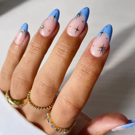 Trendy Blue Nails, Blue Gel Nails, Fake Nails Long, Nagel Tips, Simple Gel Nails, Smink Inspiration, Casual Nails, Almond Nails Designs, Cute Gel Nails