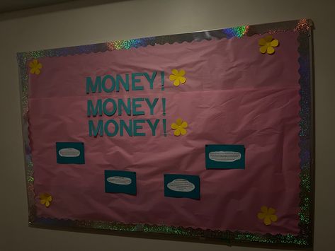 Mamma Mia Bulletin Board, Money Money Money, Ra Bulletins, Ra Bulletin Boards, Ra Ideas, Mama Mia, How To Save Money, Bulletin Board, Bulletin Boards