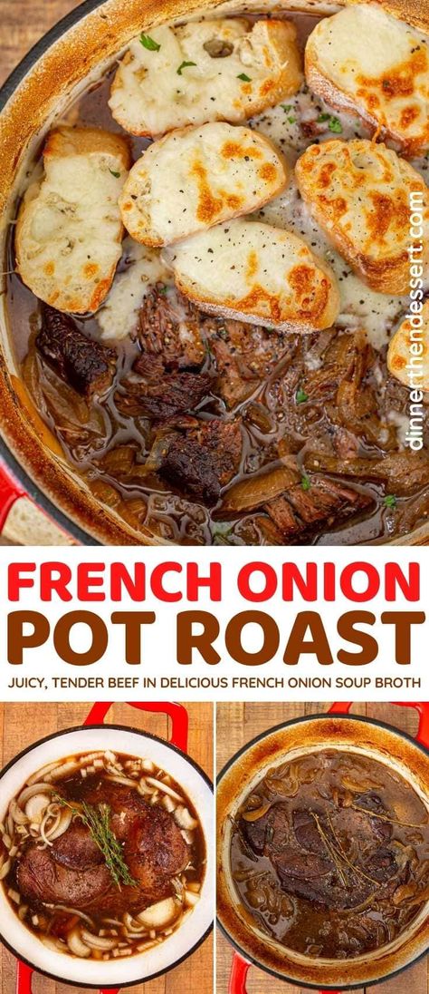 French Onion Pot Roast, Savory Pot Roast, Tender Chuck Roast, Chuck Roast Recipes, Pot Roast Recipe, Crockpot Roast, Soup Broth, Roast Recipe, Pot Roast Recipes