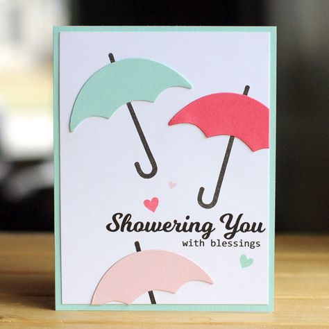 Umbrella Cards, Bridal Card, Wedding Shower Cards, Bridal Shower Card, Shower Cards, Wedding Cards Handmade, Bridal Shower Cards, 카드 디자인, Cricut Cards