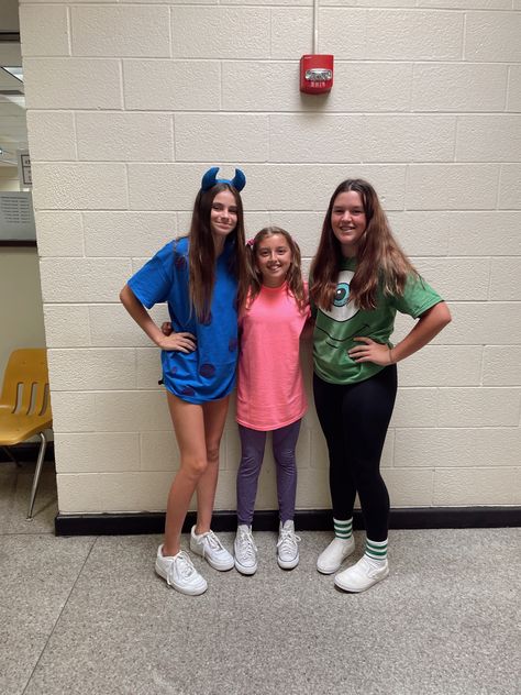 spirit week, monsters inc, trio costume, 3 Person Costume, Trio Costumes, Trio Halloween Costumes, Monster University, Spirit Week, Monsters Inc, Halloween Costumes, Halloween