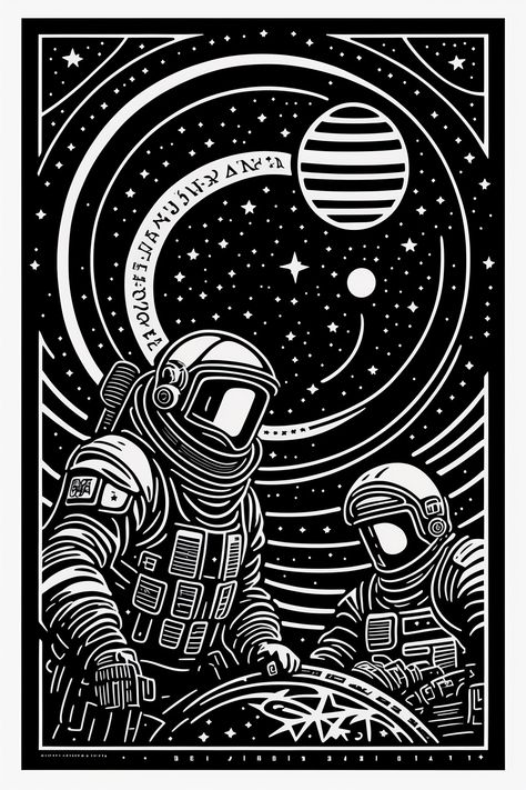 Digital print Art's Space Linocut, Space Force, In The Stars, Lino Print, Linocut Prints, Bedroom Art, Pyrography, Scenery Wallpaper, Creative Crafts