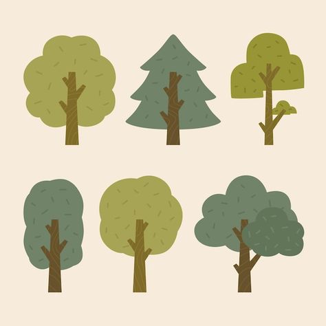 Apple Tree Illustration, Type Of Trees, Application Ideas, Flat Tree, Tufting Ideas, Cute Tree, Tree Poster, Redwood Tree, Tree Logo