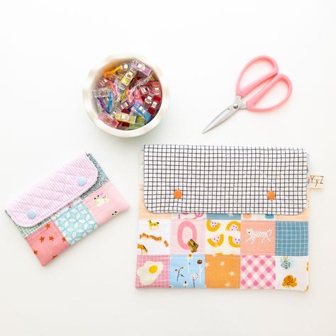 The Patchwork Snap Pouch Mug Rug Tutorial, Nappy Wallet, Kam Snaps, Sew Zipper, One Way Or Another, Ipad Mini Cover, Patchwork Baby, Pouch Pattern, Applique Pattern