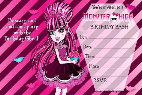 Monster High Invitations, Monster High Printables, Monster High Birthday Party, Monster Birthday Invitations, Monster High Party, Free Printable Birthday Invitations, Moster High, Fairy Party, Party Invitations Printable