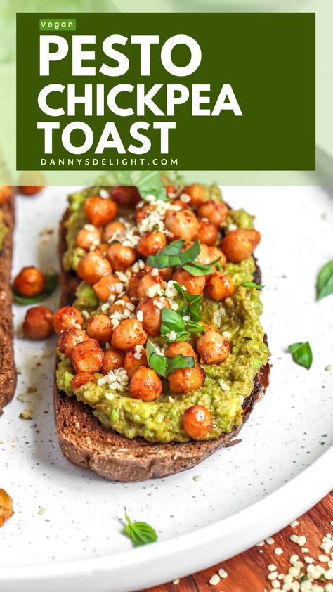 Snack smart with Pesto Chickpea Toast! 🥪🌿 Crispy chickpeas and zesty pesto make this a quick, tasty treat. Ready in minutes! #RecipeOfTheDay #FoodLovers Chickpea Toast, Pesto Chickpea, Quick Pesto, Toasted Chickpeas, Pesto Bread, Avocado Spread, Delicious Low Carb Recipes, Spinach Curry, Snack Platter