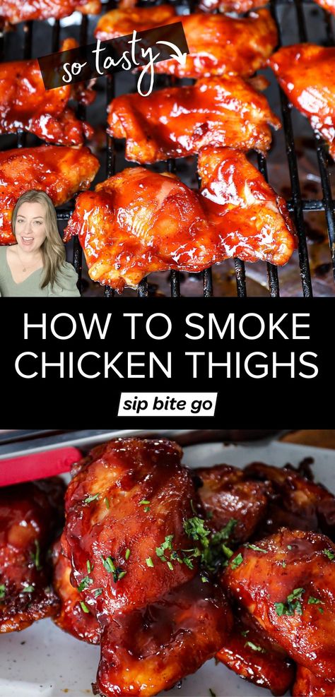 Traeger Smoked Chicken, Smoked Chicken Thighs, Easy Smoker Recipes, Smoked Chicken Recipes, Chicken Thighs Recipe, Thighs Recipe, Grilled Chicken Thighs, Traeger Recipes, Pellet Grill Recipes