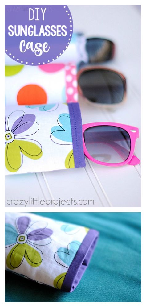 Quick and Easy Sunglasses Case Free Sewing Pattern #freesewingpattern #sewingpattern #glassescase Sewing Classes For Beginners, Tips Menjahit, Diy Sunglasses, Summer Sewing, Costura Diy, Beginner Sewing Projects Easy, Sewing Class, Bag Ideas, Sewing Lessons