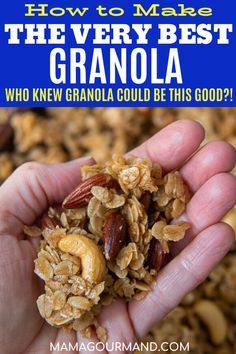 Best Granola Recipe Homemade, Chewy Granola Recipe, Chunky Granola Recipe, Homemade Granola Clusters, Best Granola Recipe, Granola Clusters Recipe, Mamagourmand Recipes, Best Homemade Granola, Chunky Granola