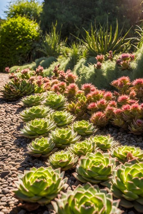 a stunning Hens and Chicks (Sempervivum) in a landscaped garden Rose Care, Types Of Succulents, Holiday Floral, Neem Oil, Beneficial Insects, Hens And Chicks, Mother Plant, Potting Soil, Succulent Planter