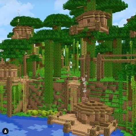 Mincraft Idea Houses Jungle Wood, Jungle Homes Minecraft, Minecraft Parotts House, Jungle Hut Minecraft, Minecraft Jungle Farm, Minecraft Jungle Bridge, Jungle Base Minecraft, Jungle Tree House Minecraft, Jungle Minecraft Houses