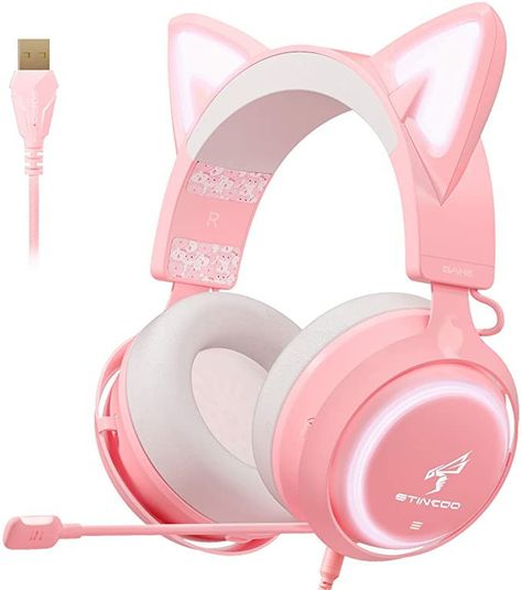 Mode Monochrome, Cat Ear Headset, Cat Headphones, Headset Microphone, Cute Headphones, Mom Video, Wireless Gaming Headset, Gaming Headphones, Cat Ear