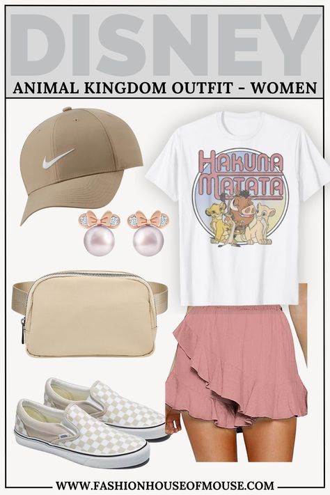 Wondering what to wear to Disney during your next vacation? Here are six cute and comfortable Animal Kingdom inspired Disney outfits you'll love! Epcot Family Outfit Ideas, Womens Animal Kingdom Outfit, What To Wear To Animal Kingdom Disney, Cute Epcot Outfits, Women’s Disney World Outfit, Animal Kingdom Disneybound, Comfortable Disney Outfits Women, Magic Kingdom Outfits Women, Womens Disney Outfits