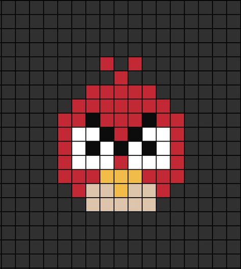 A pixel art template of the red Angry Bird named Red, or Terence (though he is larger). Pixel Art Pattern Funny, Pixel Art Video Games, Angry Bird Pixel Art, Untitled Goose Game Pixel Art, Bug Pixel Art Grid, Parrot Pixel Art, Angry Birds Perler Beads, Pixel Art Simple, Character Pixel Art