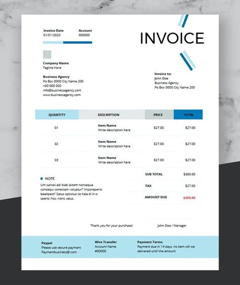 Clean Invoice Template InDesign Cleaning Invoice, Invoice Design Template, Invoice Template Word, Word Design, Invoice Template, Professional Cleaning, Company Names, Design Template, Template Design