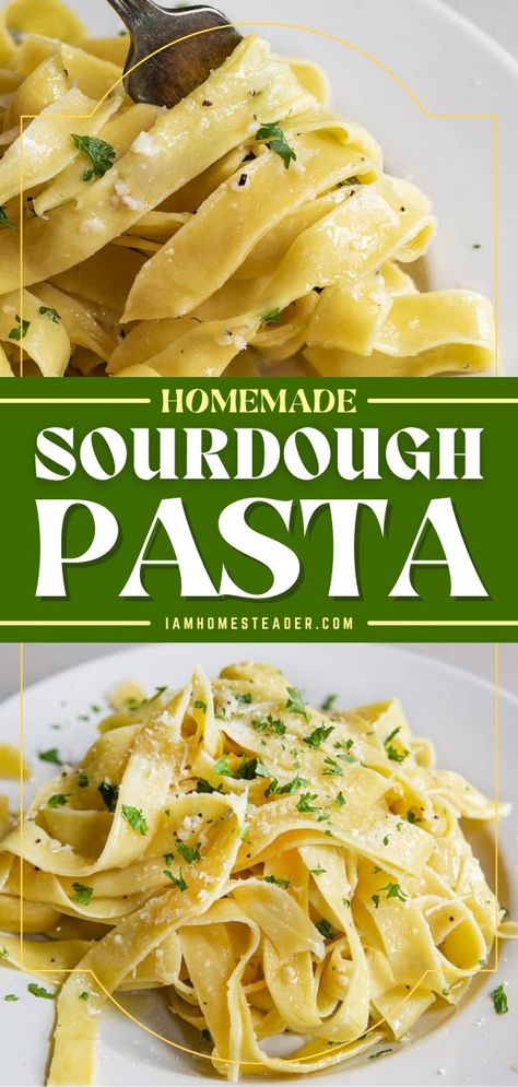 Sour Dough Pasta Noodles, Sourdough Pasta Noodles, Sourdough Noodles, Sourdough Pasta Recipe, Egg Pasta Recipe, Cheese Ravioli Recipe, Sourdough Pasta, Fast Healthy Dinner, Egg Noodle Recipes