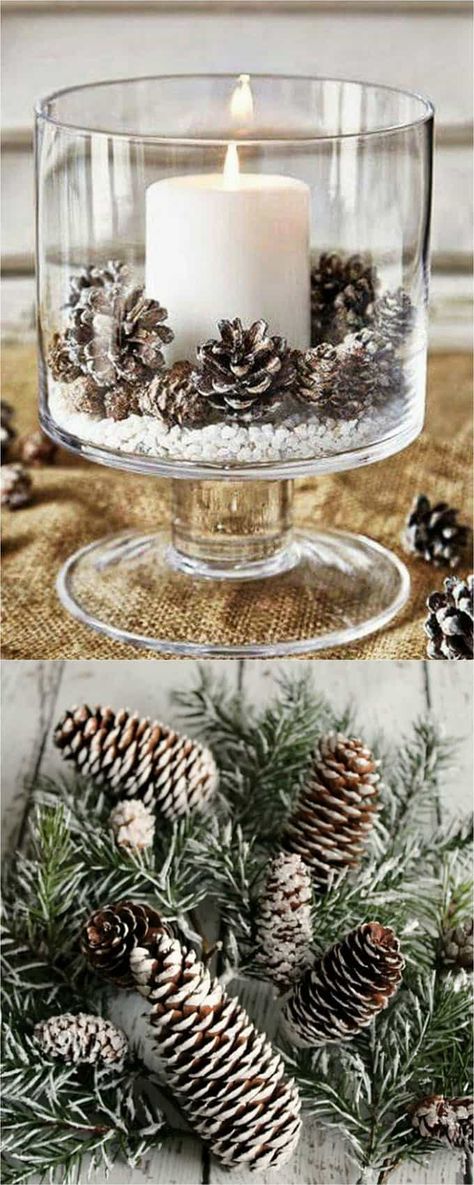 Christmas Table Decorations Centerpiece, Easy Diy Thanksgiving, Diy Thanksgiving, Diy Centerpieces, Gorgeous Christmas, Diy Table, Christmas Centerpieces, Christmas Table Decorations, Decoration Christmas