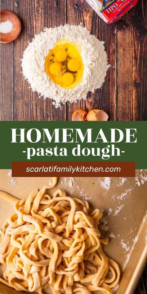 How To Make Pasta From Scratch, Fresh Pasta Dough Recipe, Noodles From Scratch, Cooking Fresh Pasta, Make Homemade Pasta, Fresh Pasta Recipes, Fresh Pasta Dough, Homemade Pasta Dough, Pasta Dough Recipes